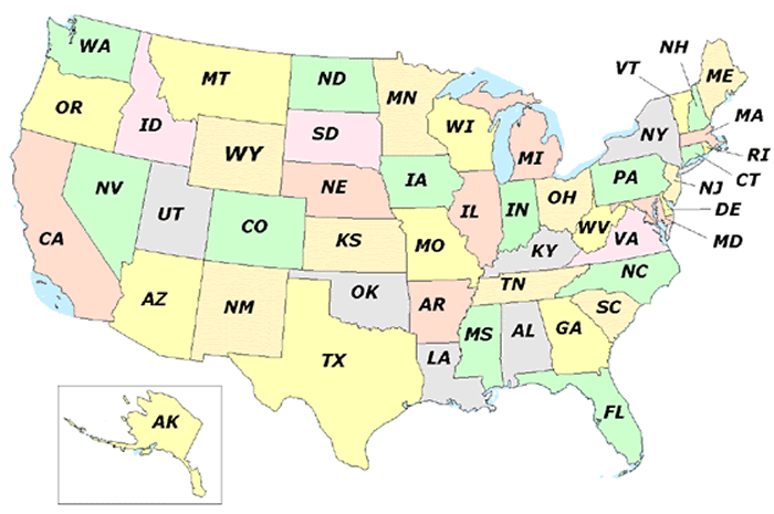 USA RV Rental Map